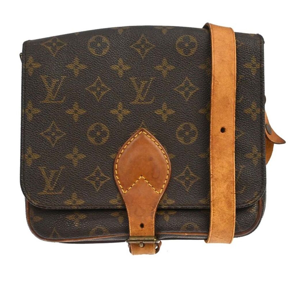 Louis Vuitton Cartouchiere Monogram Canvas Brown Canvas Handbag